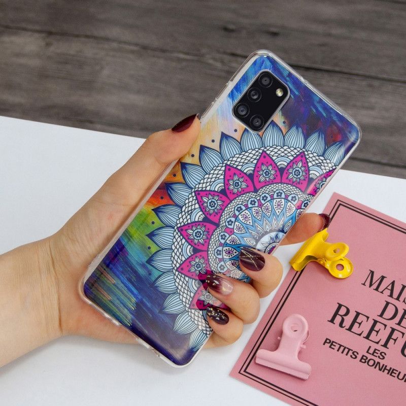 Skal Samsung Galaxy A31 Mobilskal Fluorescerande Mandala