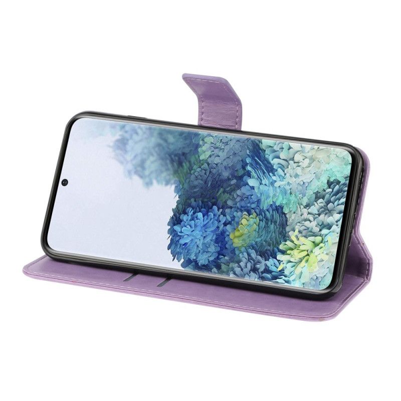 Skyddsfodral Samsung Galaxy A31 Röd Retro Fjärilar Och Blommor