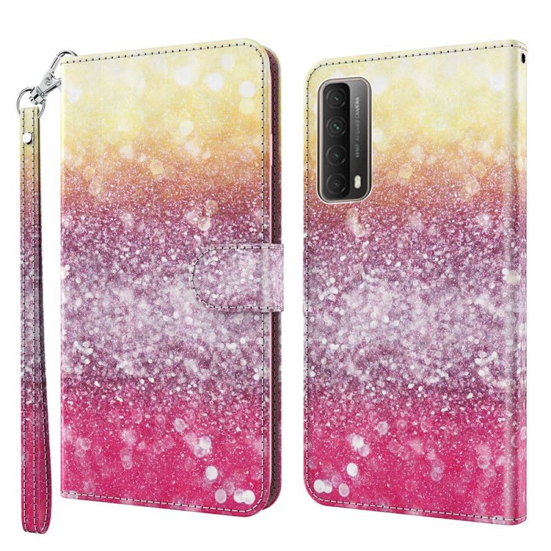 Fodral Huawei P Smart 2021 Magenta Glittergradient