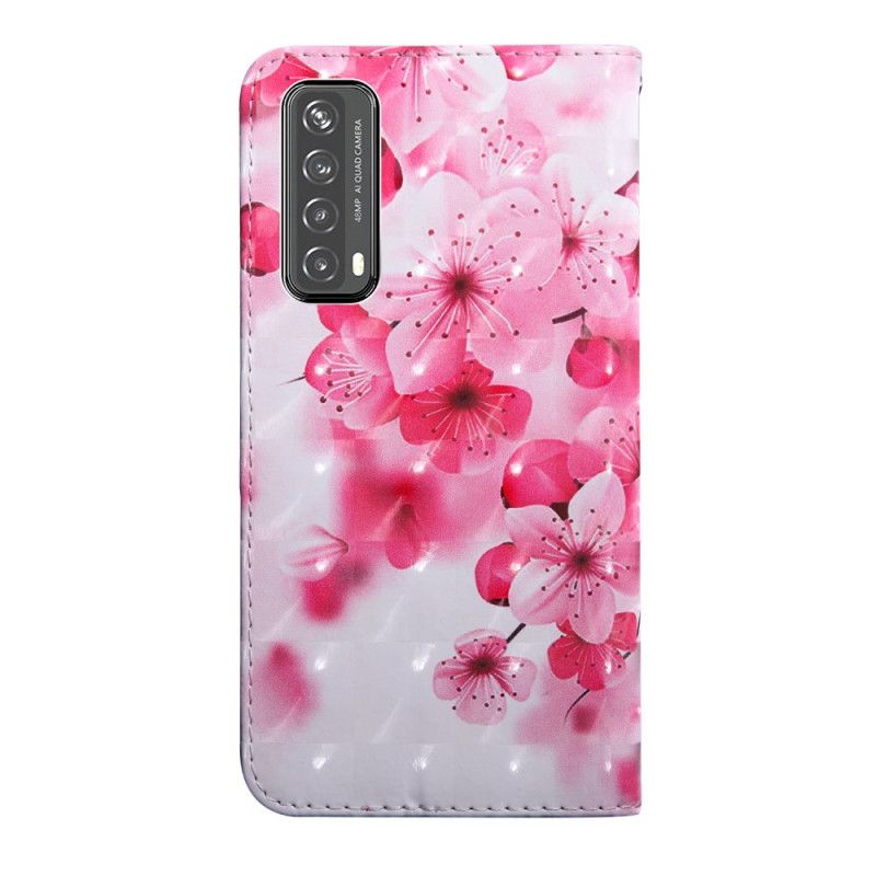 Fodral Huawei P Smart 2021 Magenta Ljusfläckblommor Blommar