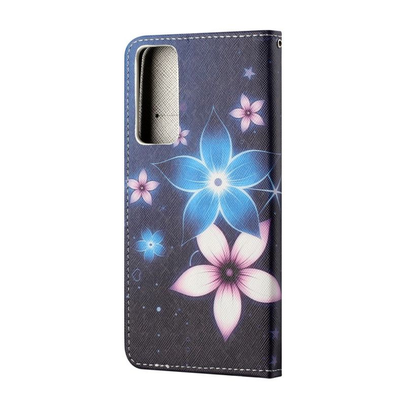 Fodral Huawei P Smart 2021 Månblommor Med Rem