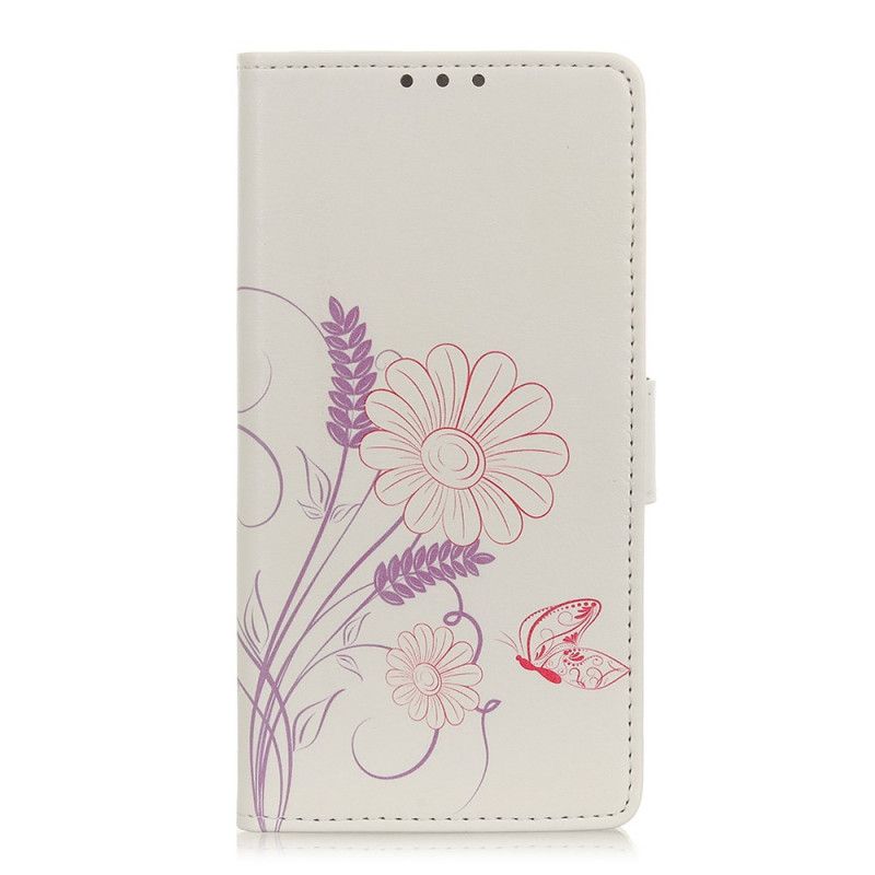 Fodral Huawei P Smart 2021 Rita Fjärilar Och Blommor