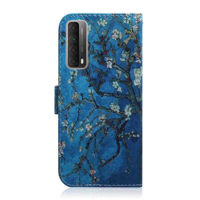 Läderfodral Huawei P Smart 2021 Mobilskal Blommande Grenar