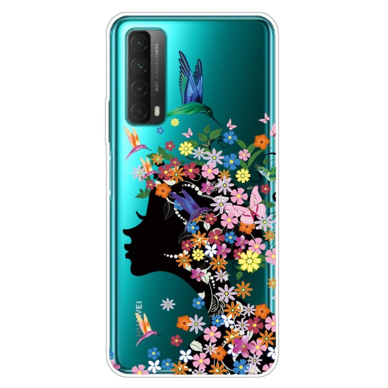 Skal för Huawei P Smart 2021 Transparent Blommflicka