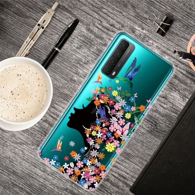 Skal för Huawei P Smart 2021 Transparent Blommflicka