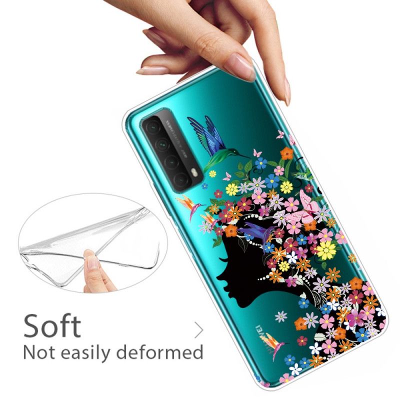 Skal för Huawei P Smart 2021 Transparent Blommflicka