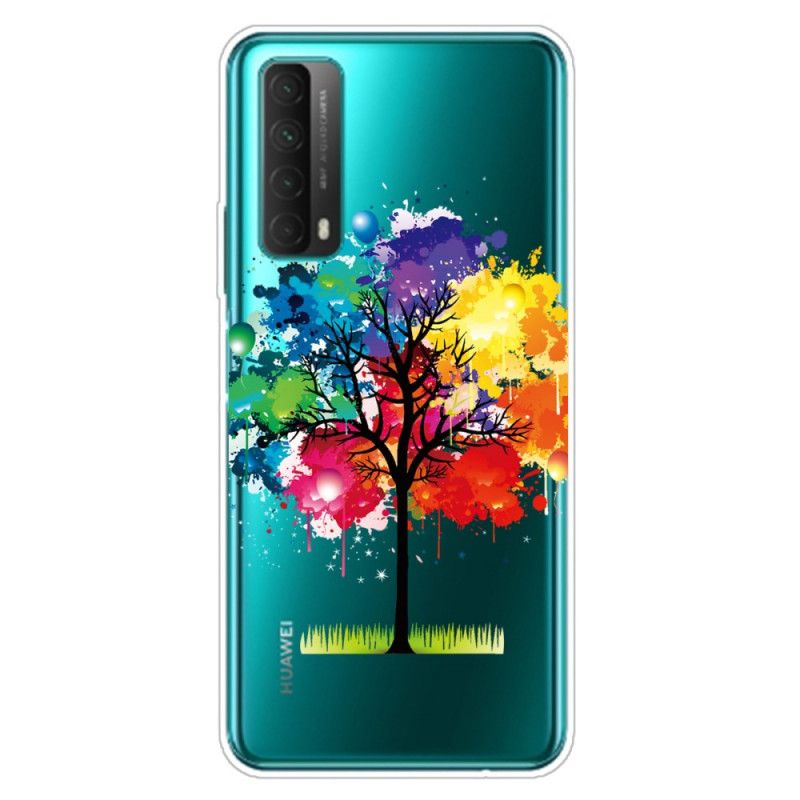 Skal Huawei P Smart 2021 Mobilskal Transparent Akvarell Träd