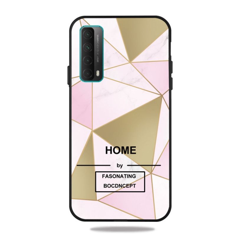 Skal Huawei P Smart 2021 Rosa Meddelande Om Marmorgeometri