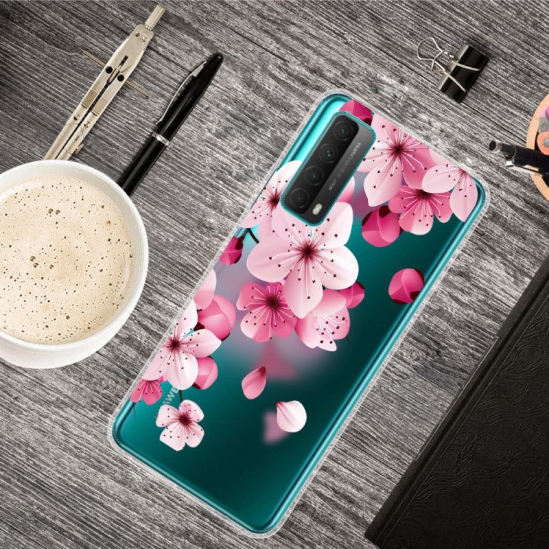 Skal Huawei P Smart 2021 Stora Rosa Blommor