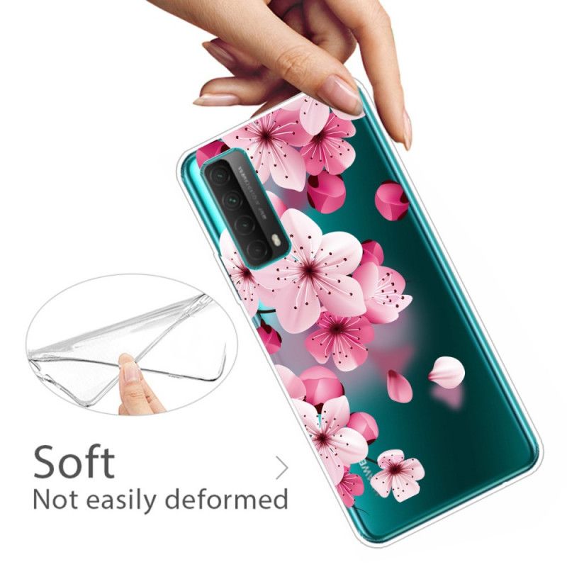 Skal Huawei P Smart 2021 Stora Rosa Blommor