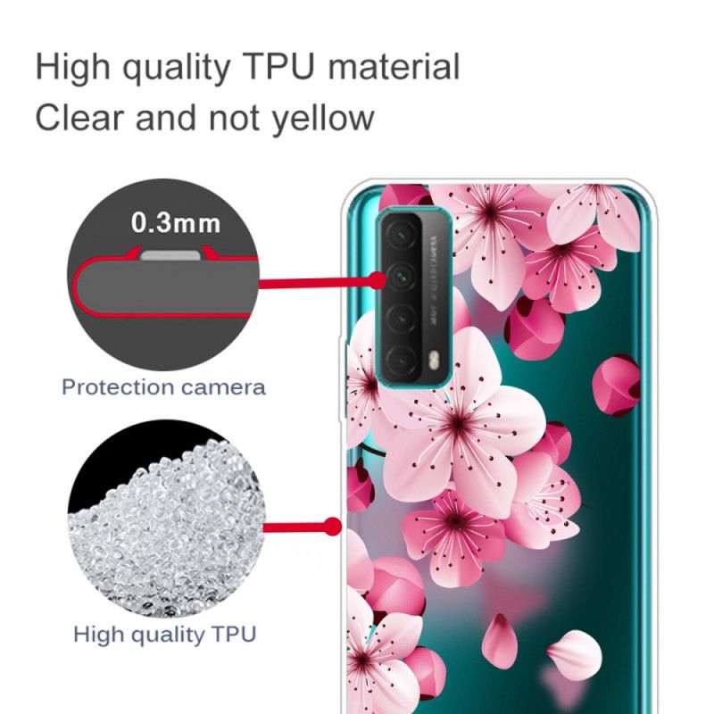 Skal Huawei P Smart 2021 Stora Rosa Blommor