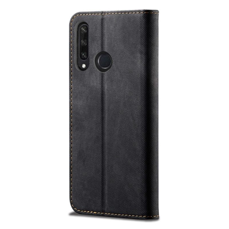 Folio-fodral Huawei Y6p Svart Jeans I Imiterat Läder