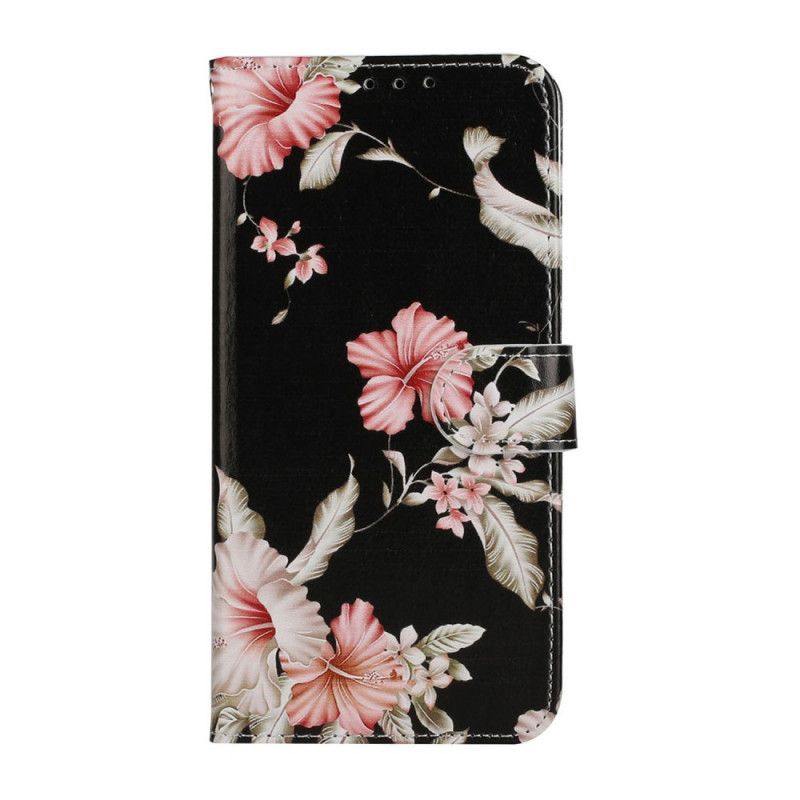 Folio-fodral Huawei Y6p Svart Mobilskal Myriad Av Blommor