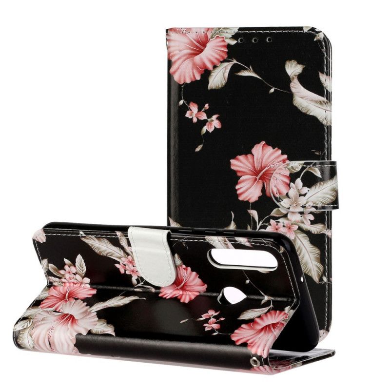 Folio-fodral Huawei Y6p Svart Mobilskal Myriad Av Blommor