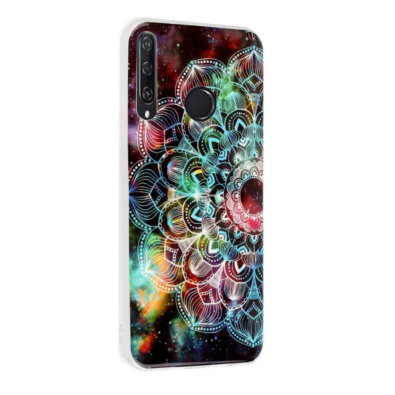 Skal för Huawei Y6p Svart Fluorescerande Blommaserie