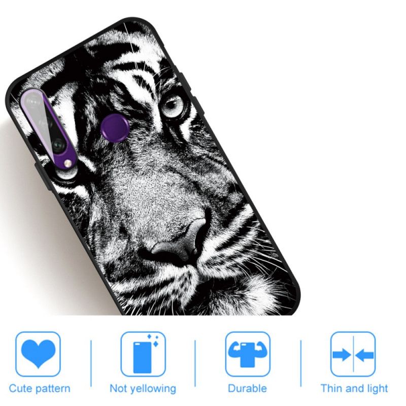 Skal för Huawei Y6p Svartvit Tiger