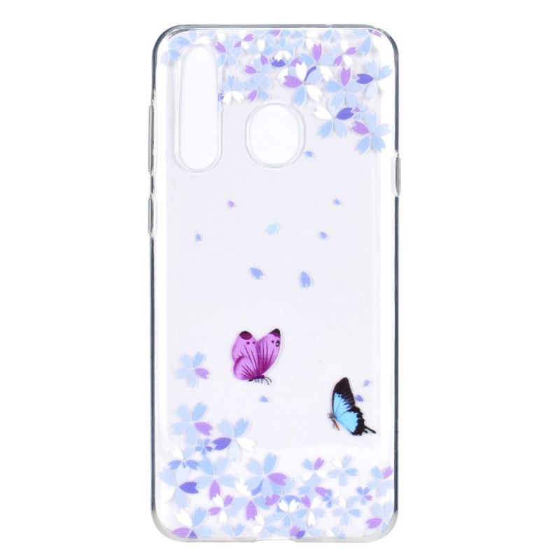 Skal Huawei Y6p Genomskinliga Fjärilar Och Blommor