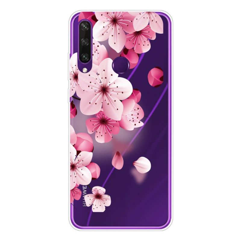 Skal Huawei Y6p Magenta Mobilskal Premium Blommigt