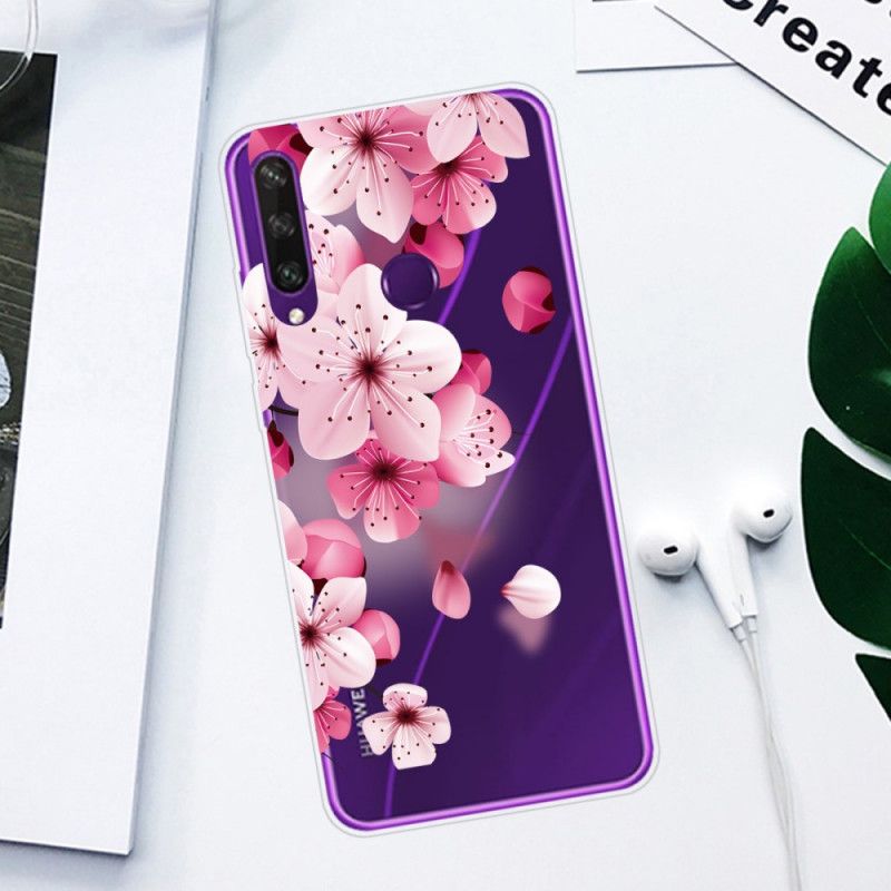 Skal Huawei Y6p Magenta Mobilskal Premium Blommigt