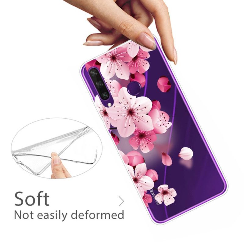 Skal Huawei Y6p Magenta Mobilskal Premium Blommigt