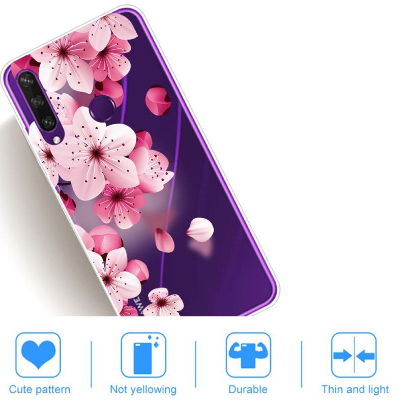 Skal Huawei Y6p Magenta Mobilskal Premium Blommigt