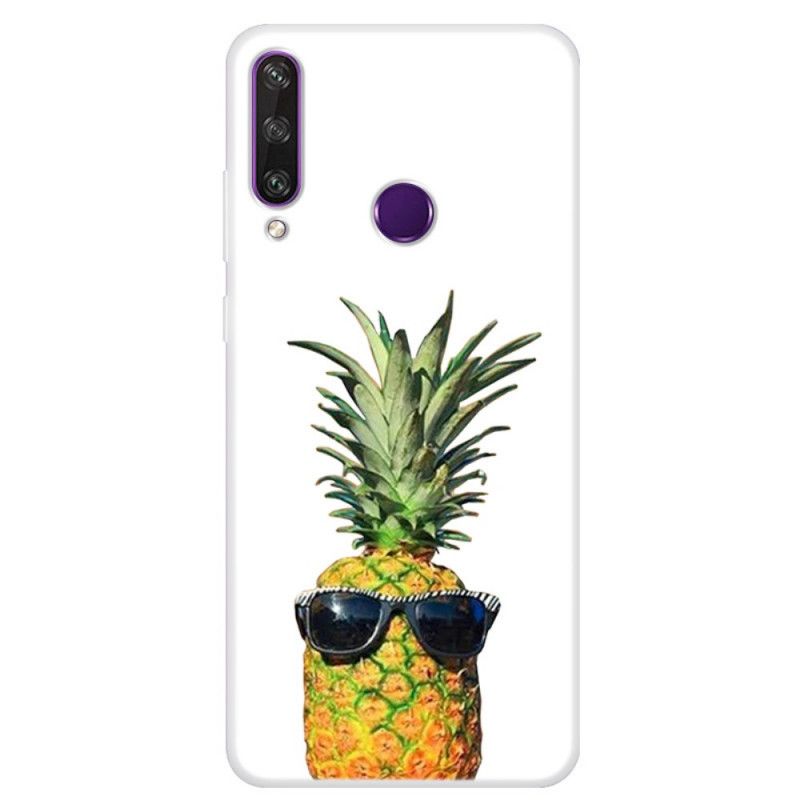 Skal Huawei Y6p Mobilskal Transparent Ananas Med Glasögon