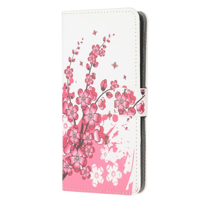 Fodral Samsung Galaxy Note 20 Magenta Tropiska Blommor