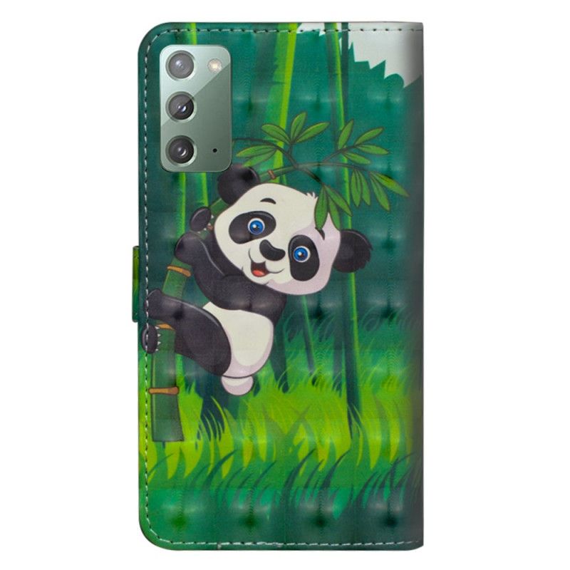 Läderskal Samsung Galaxy Note 20 Panda Och Bambu