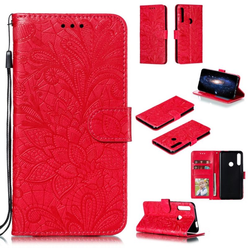 Fodral Huawei P Smart Z Rose Gold Tribal Thong Blommor