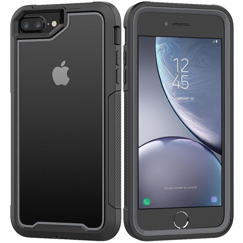 Skal iPhone 7 Plus / 8 Plus Röd Genomskinliga Hybridstötfångarkanter