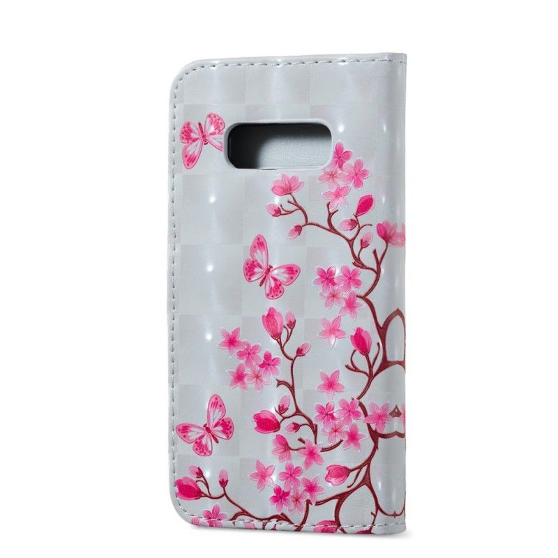 Fodral för Samsung Galaxy S10e Fjärilar Och Blommor Klädda