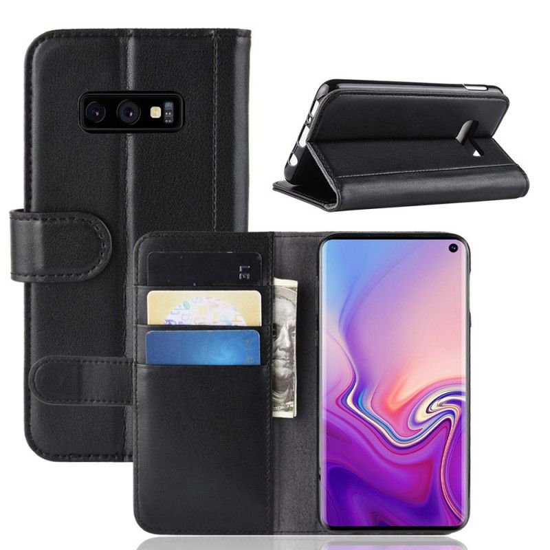 Läderfodral Samsung Galaxy S10e Svart Delat Läder