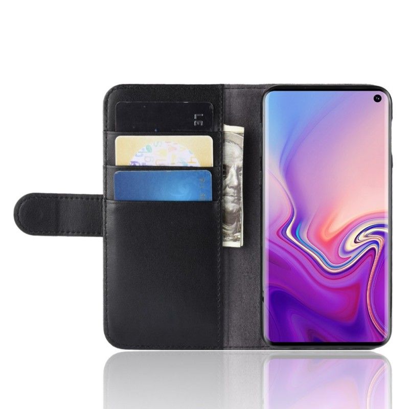 Läderfodral Samsung Galaxy S10e Svart Delat Läder