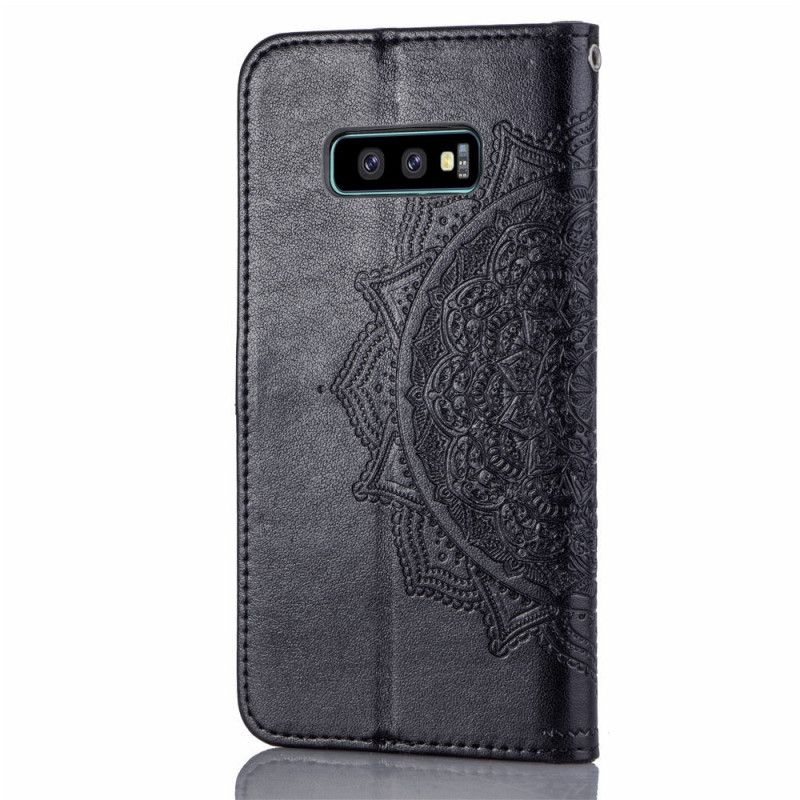 Läderfodral Samsung Galaxy S10e Svart Mobilskal Mandala I Medelåldern