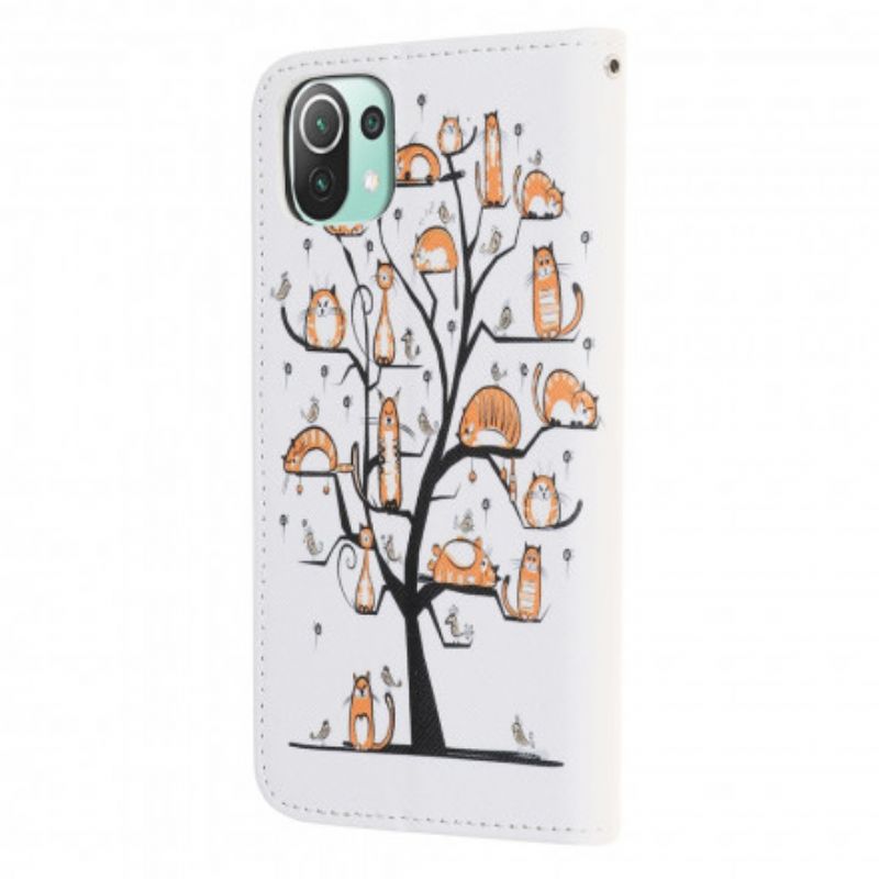 Fodral Xiaomi Mi 11 Lite 5g Ne / Mi 11 Lite 4g / 5g Funky Cats Strappy