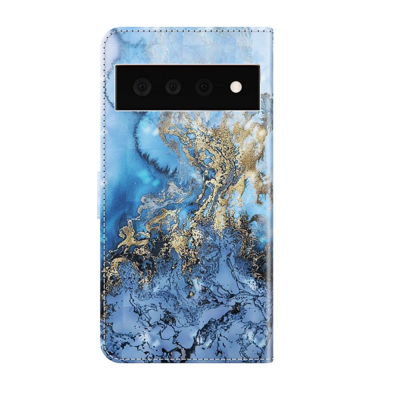 Fodral Google Pixel 6 Pro Ljusfläcksmarmordesign Med Snodd