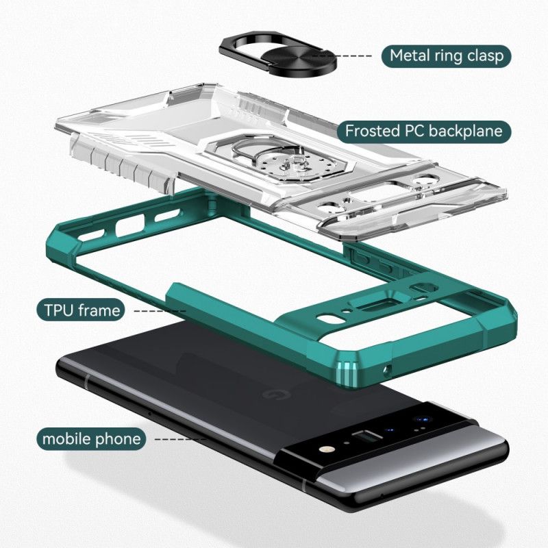 Skal Google Pixel 6 Pro Telefonfodral Rugged Shield Ring Bracket