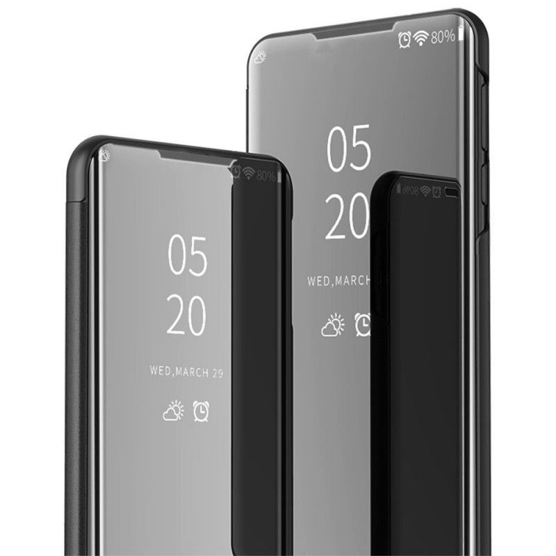 Se Omslaget Realme 7i Svart Spegel Och Konstläder