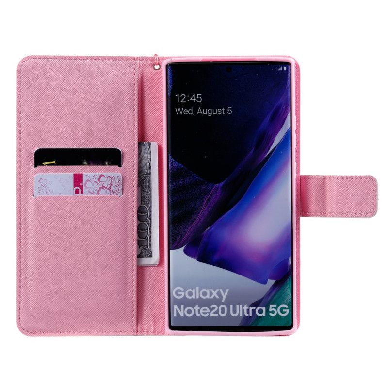 Fodral för Samsung Galaxy Note 20 Ultra Babyrosa Katt