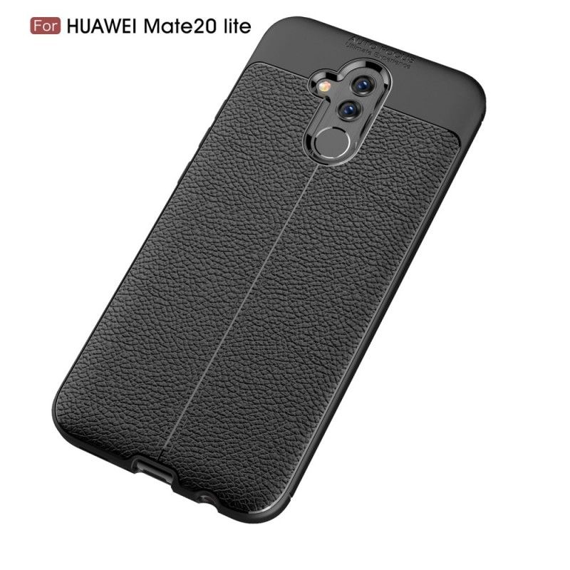 Skal Huawei Mate 20 Lite Svart Dubbelt Linjelycherskinn