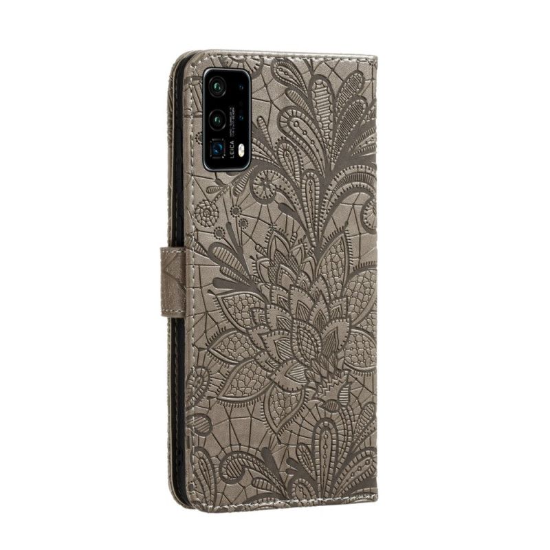 Fodral för Huawei P40 Röd Stamblommor Med Rem