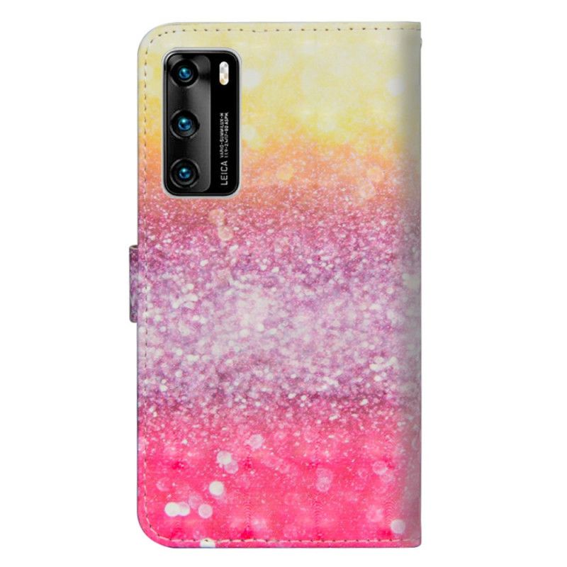 Fodral Huawei P40 Gradient Magenta Glitter