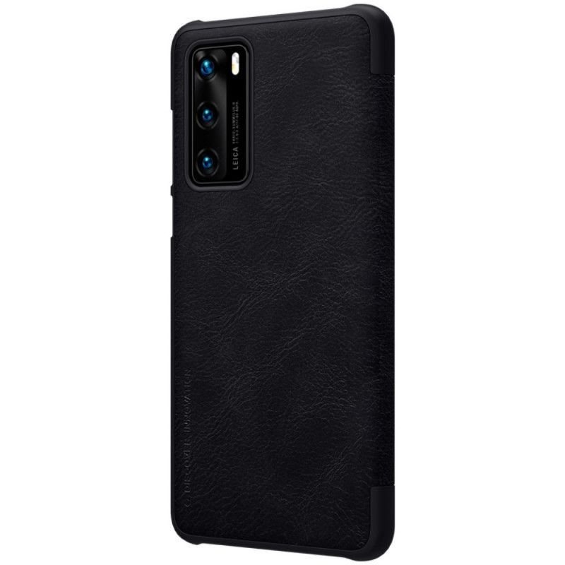 Folio-fodral Huawei P40 Svart Qin-Serien Nillkin