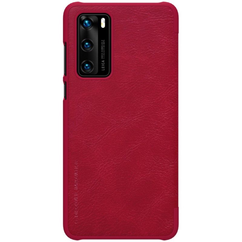 Folio-fodral Huawei P40 Svart Qin-Serien Nillkin