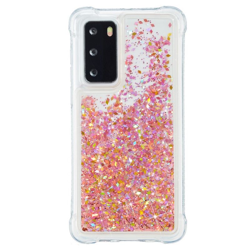 Skal för Huawei P40 Magenta Lustglitter