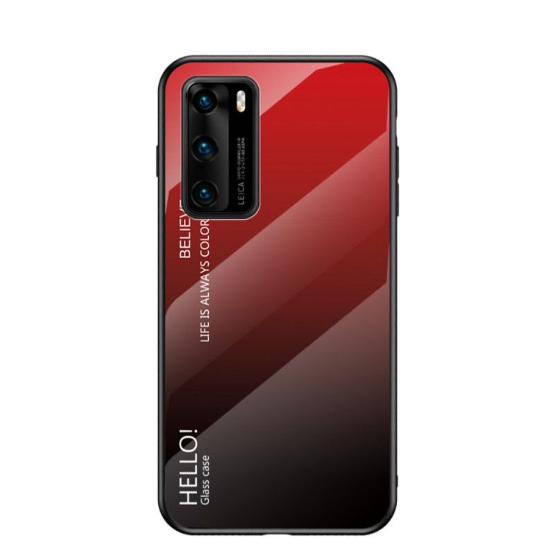 Skal Huawei P40 Magenta Hej Härdat Glas