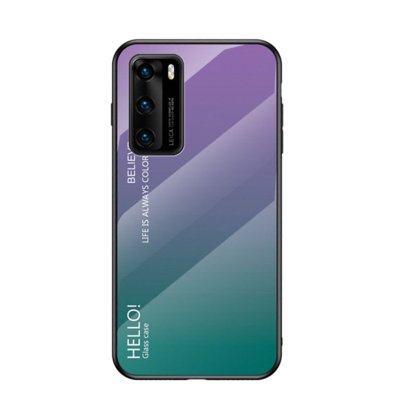 Skal Huawei P40 Magenta Hej Härdat Glas