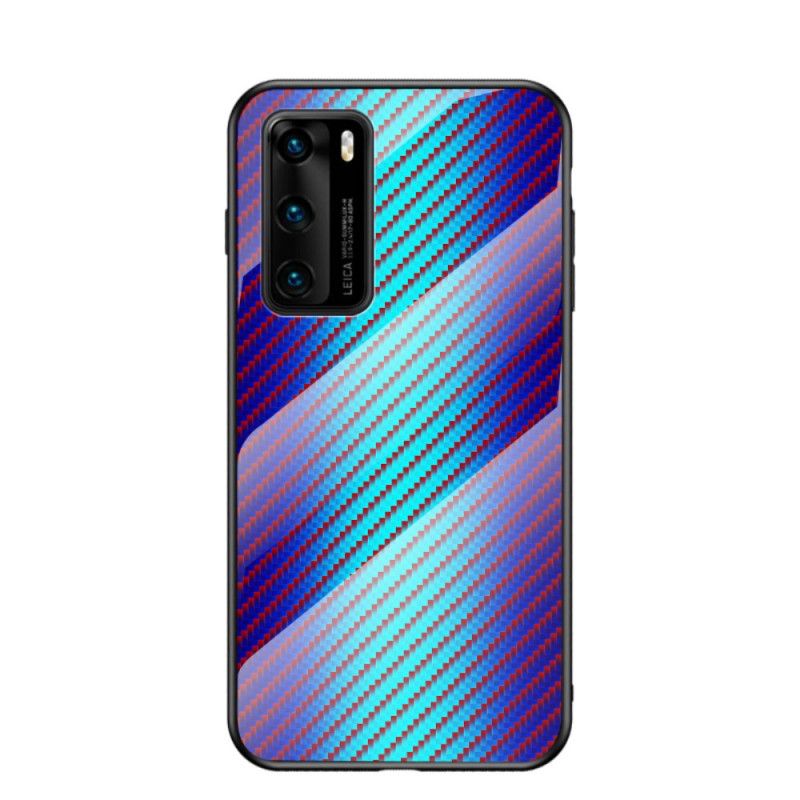 Skal Huawei P40 Magenta Kolfiberhärdat Glas