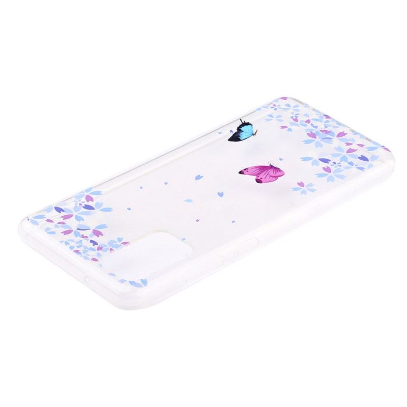 Skal Huawei P40 Mobilskal Genomskinliga Fjärilar Och Blommor