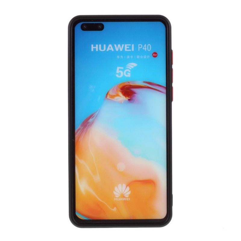 Skal Huawei P40 Svart Flexibel Silikonfärgad Knapp